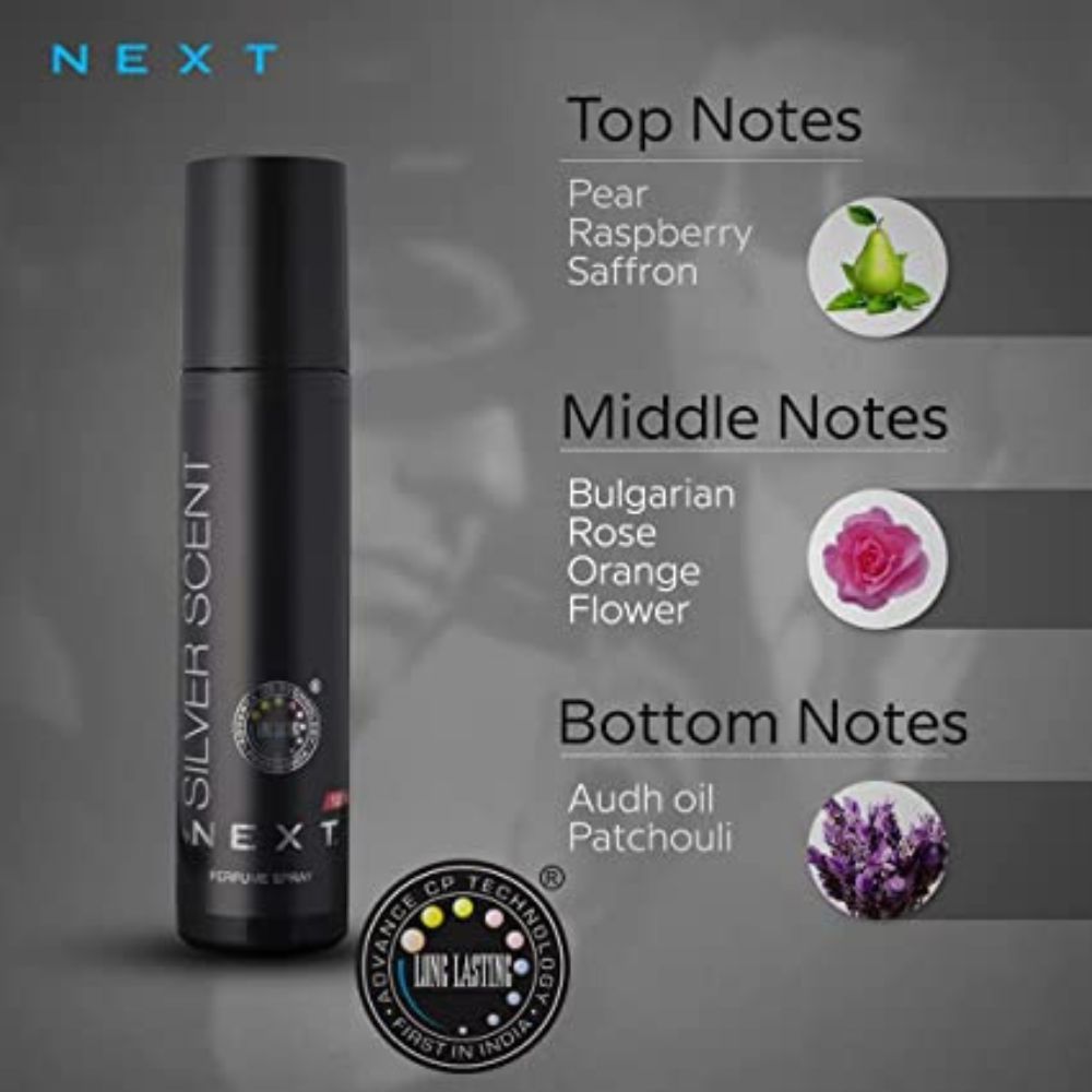 Next Care Silver Scent Oud No Gas Deo| Long Lasting Perfume Deo Spray| Body Spray Perfume For Men 120 ml
