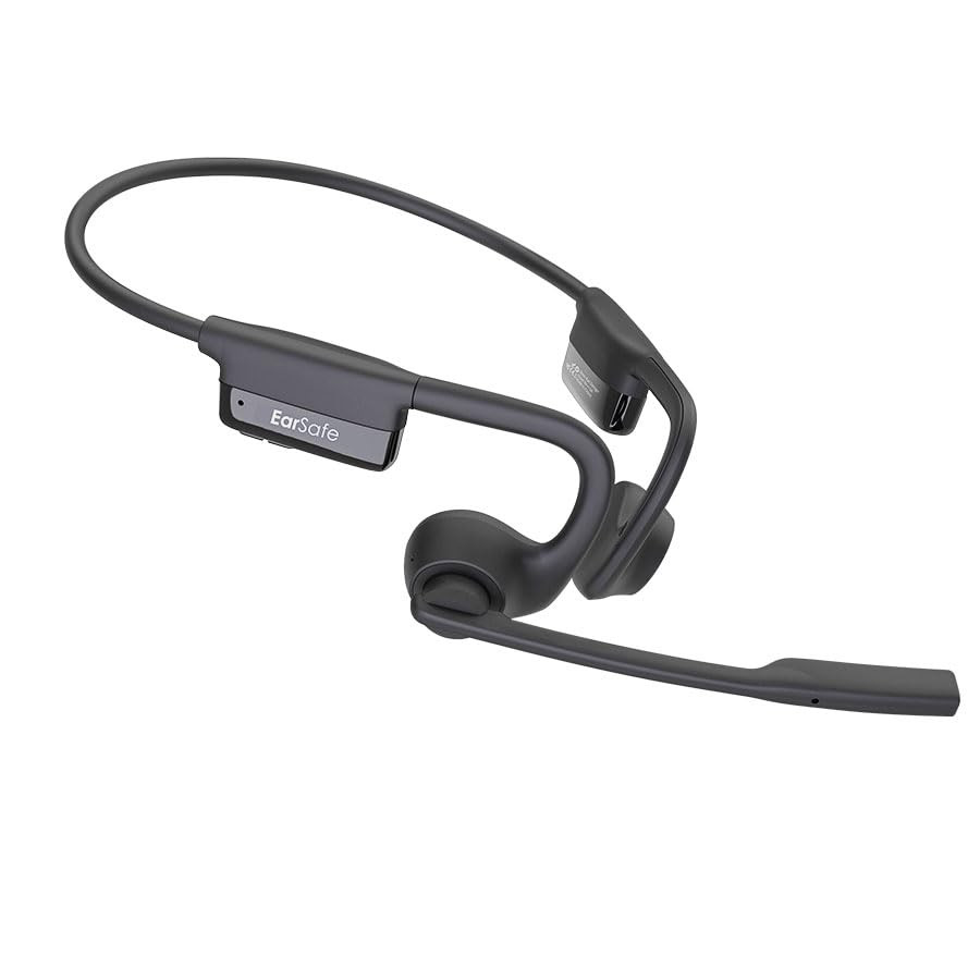 ng EarSafe Comm  Open Ear Air Conduction Headphones with Mic  Noise Cancelling Boom Mic  Mute Button  17 Hrs Battery  Type-C Fast Charging  Open Ear Headphones for Work  Calls