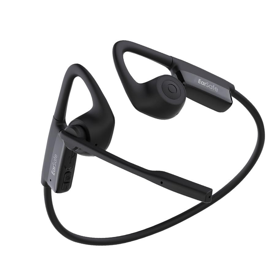 ng EarSafe Comm  Open Ear Air Conduction Headphones with Mic  Noise Cancelling Boom Mic  Mute Button  17 Hrs Battery  Type-C Fast Charging  Open Ear Headphones for Work  Calls