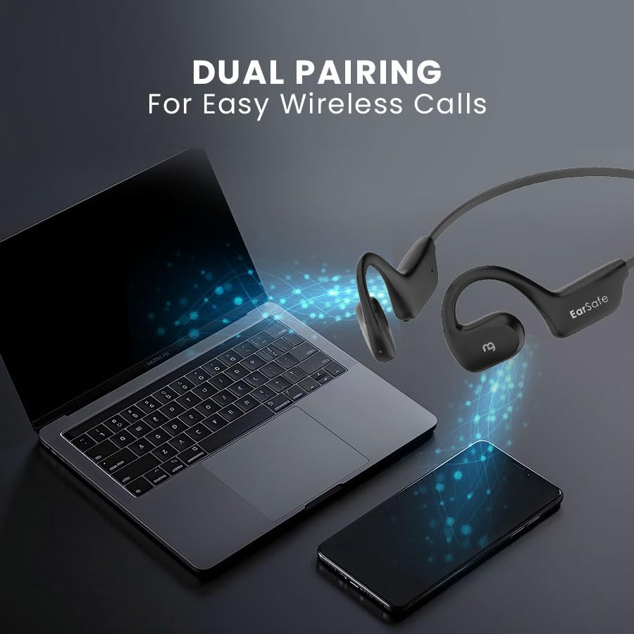 ng EarSafe Lite Open Ear Air Conduction Headphones Bluetooth V52 Dual Pairing IPx5 Water-Resistant  sweatproof 12h  Battery Life for Workout Sports All Day Long Calls 2024 Model