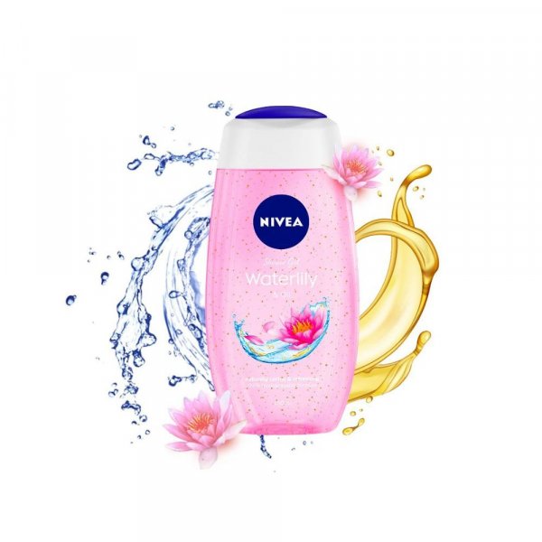 NIVEA Body Wash, Waterlily &amp; Oil Shower Gel, Pampering Care with Refreshing Scent of Waterlily Flower, 250 ml