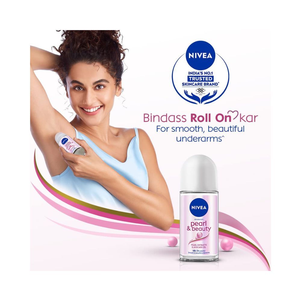 NIVEA Deodorant Roll On, Pearl & Beauty For Women 50ml