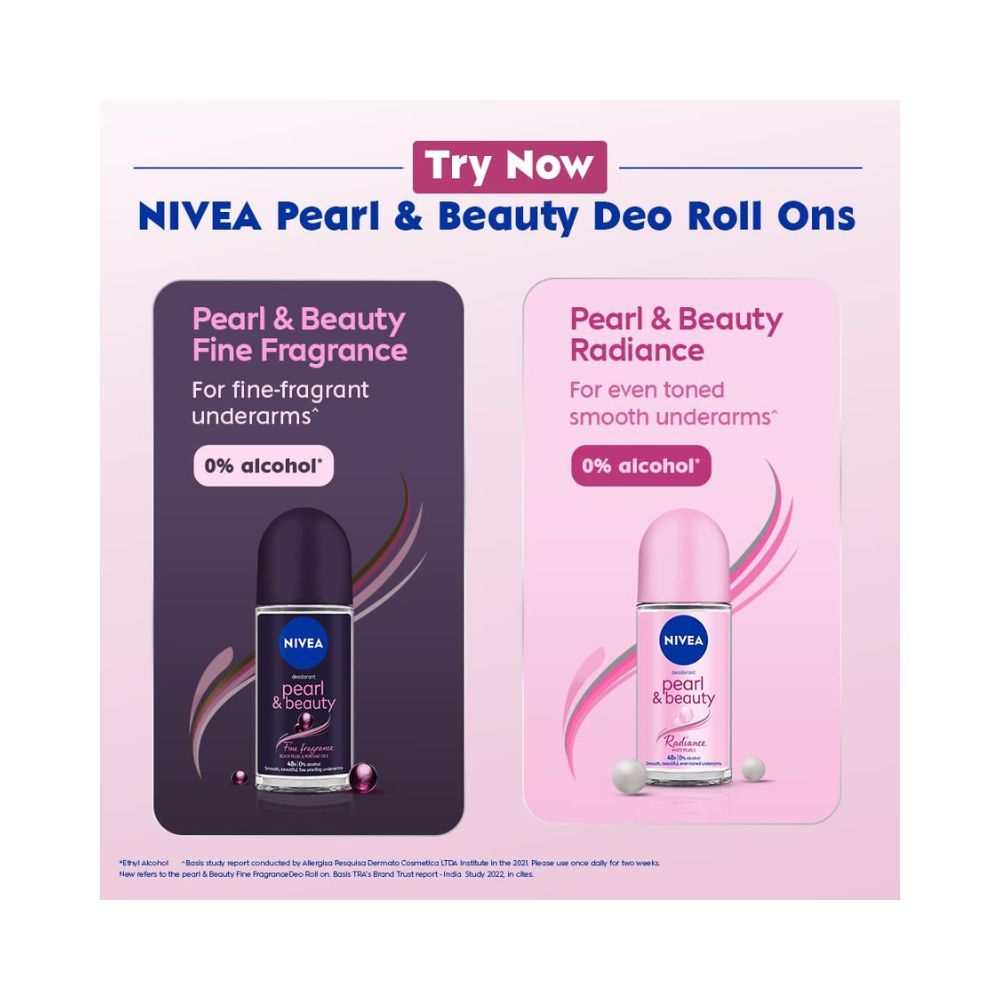 NIVEA Deodorant Roll On, Pearl & Beauty For Women 50ml