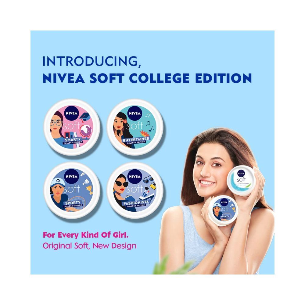 NIVEA Soft Sporty College Edition Moisturizer for Face, Hand & Body, Non Sticky Cream, 300 ml