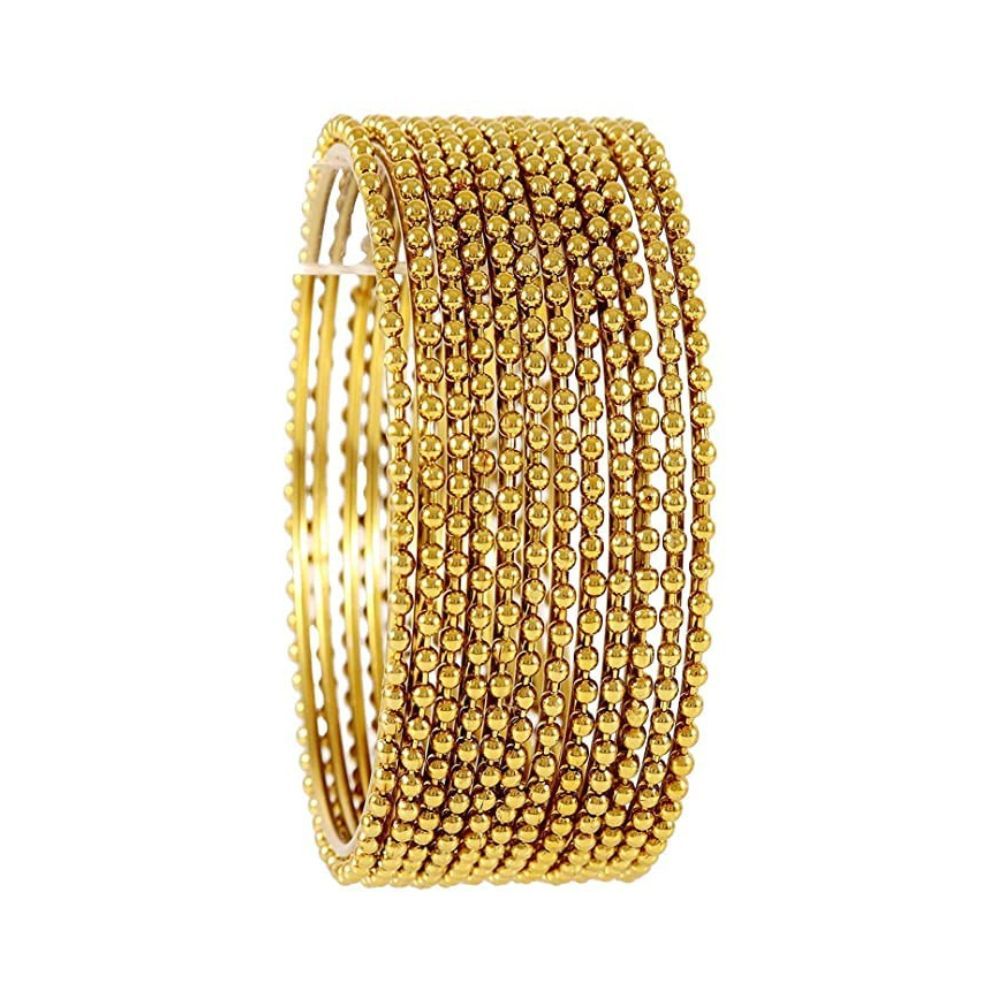 NMII Non-Precious Metal Base Metal With Ball Chain Glossy Finished Bangles Set For Women and Girls