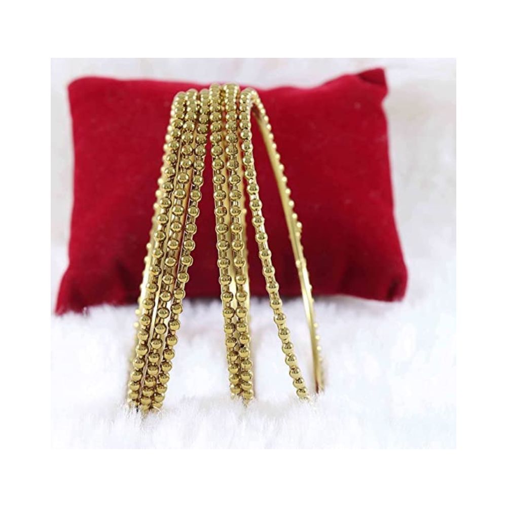 NMII Non-Precious Metal Base Metal With Ball Chain Glossy Finished Bangles Set For Women and Girls