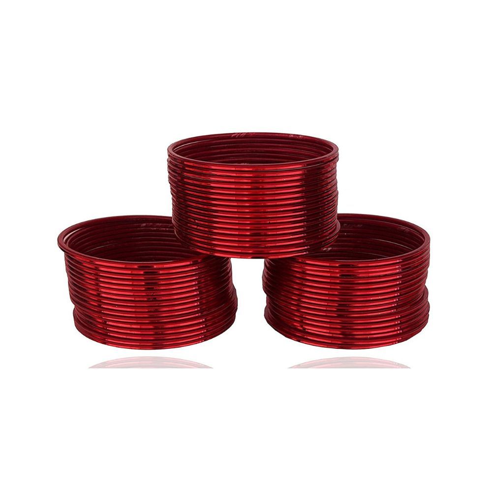 NMII Non-Precious Metal Base Metal with Simple and Plain Glossy Finished Bangle Set For Women and Girls