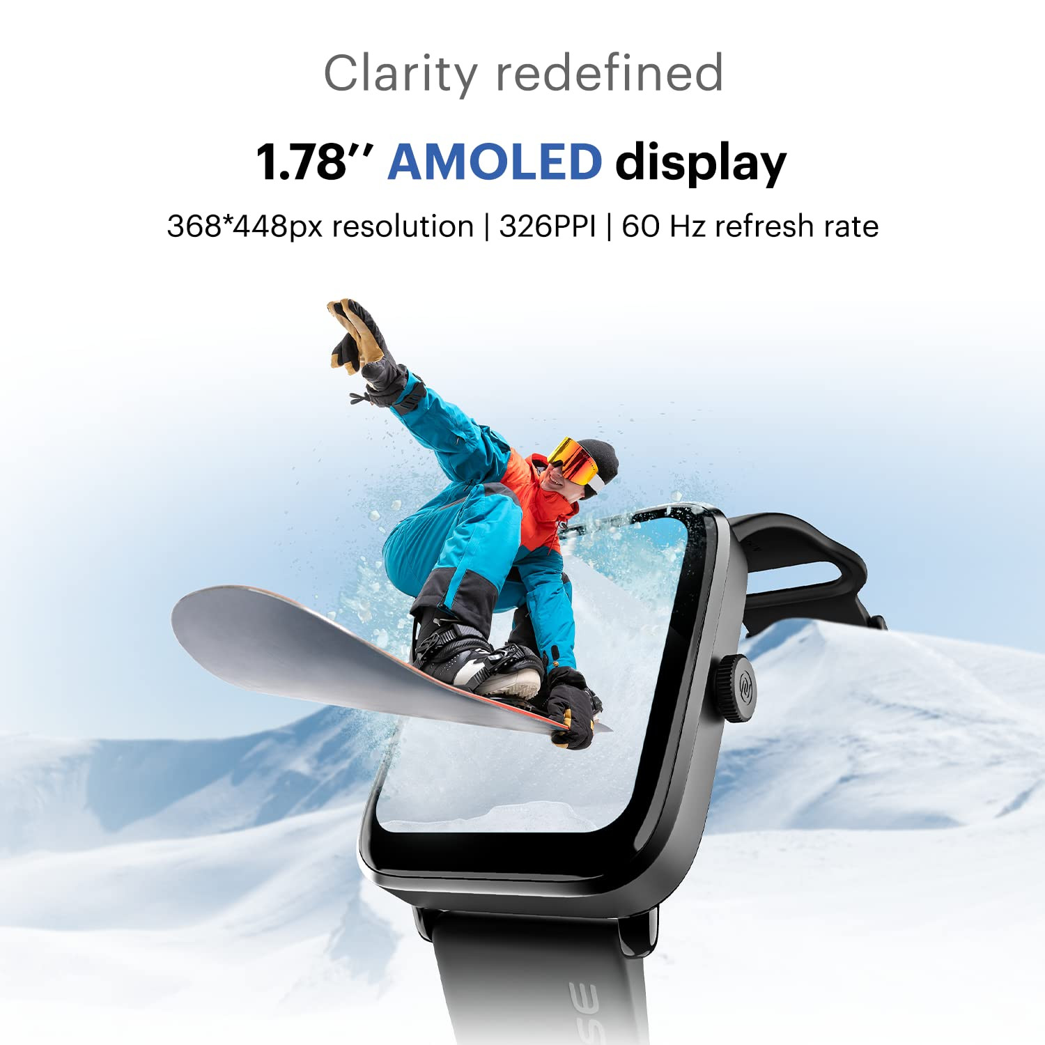Noise ColorFit Pro 4 Alpha 178 AMOLED Display Bluetooth Calling Smart Watch Functional Crown Metallic Build Intelligent Gesture Control Instacharge Rose Pink