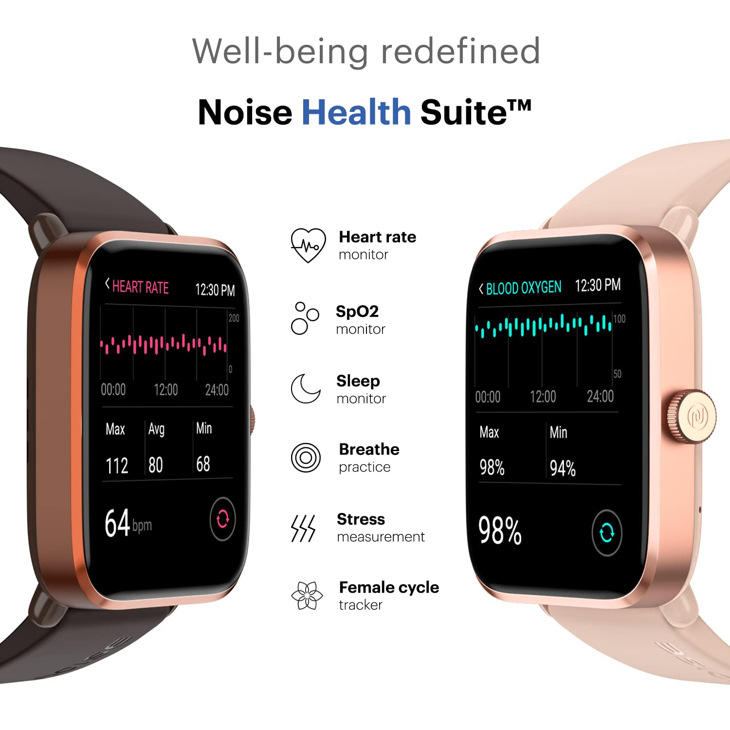 Noise ColorFit Pro 4 Alpha 178 AMOLED Display Bluetooth Calling Smart Watch Functional Crown Metallic Build Intelligent Gesture Control Instacharge Rose Pink