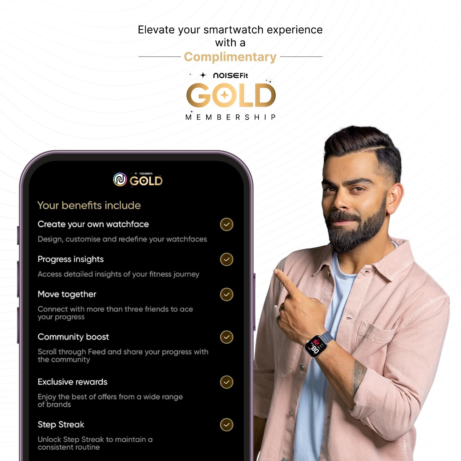 Noise Pro 5 Smart Watch with 185 AMOLED Display BT Calling New DIY Watch Faces Ultra Personalization with Smart Dock Productivity Suite 100 Sports Modes and More Rainbow Weave