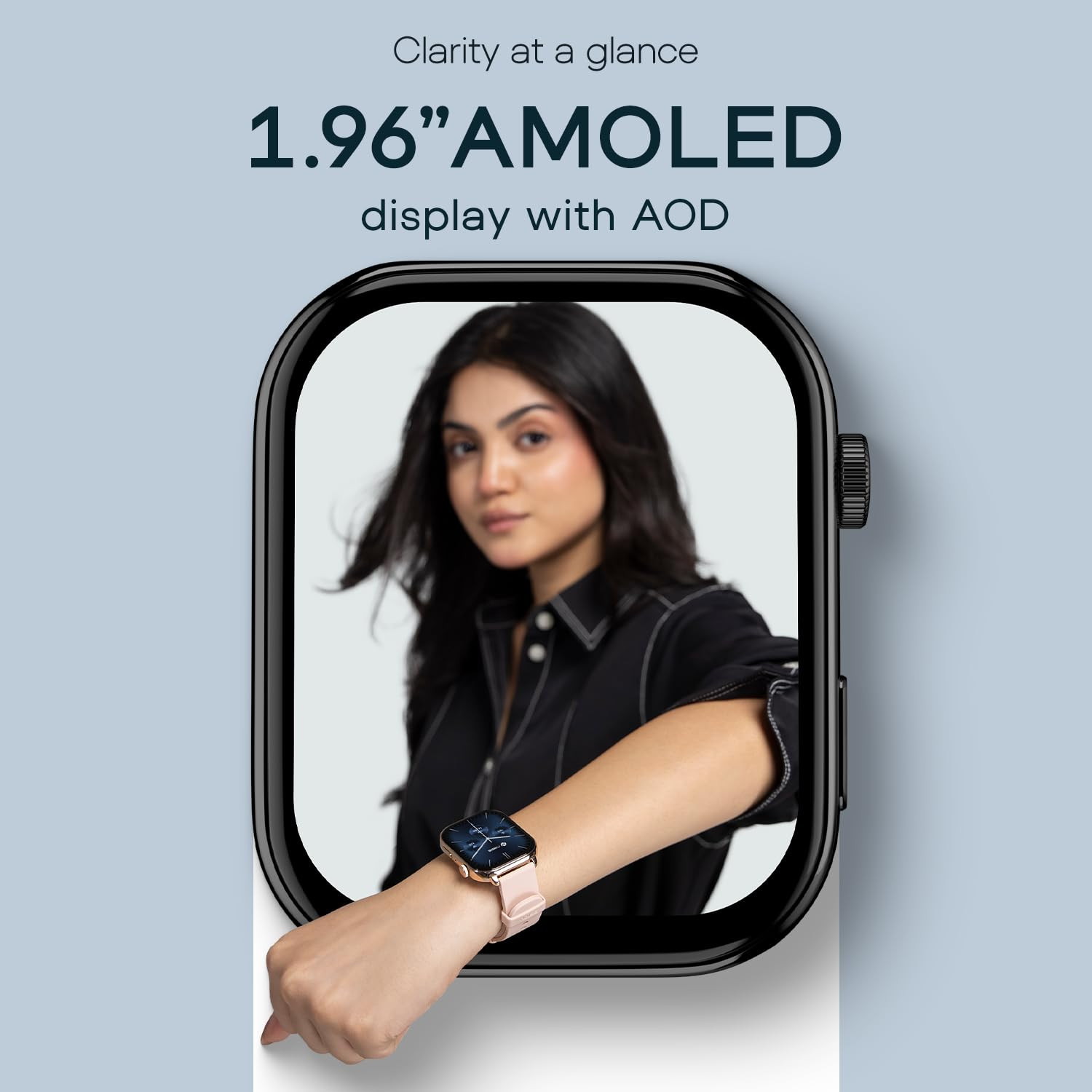 Noise Pulse 4 Max Indias 1st Ever AI Create Smart Watch AI Search 196 AMOLED Display Functional Crown Premium Metallic Finish BT Calling 7 Menu Styles Health Suite Jet Black