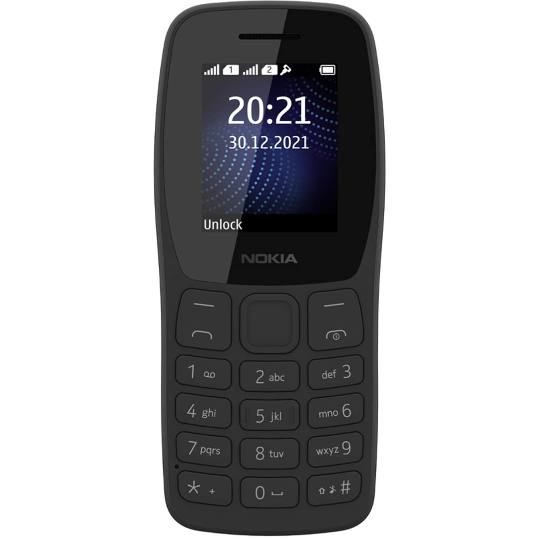 Nokia 105 Classic  Dual SIM Keypad Phone with Built-in UPI Payments Long-Lasting Battery Wireless FM Radio Charger in-Box  Charcoal