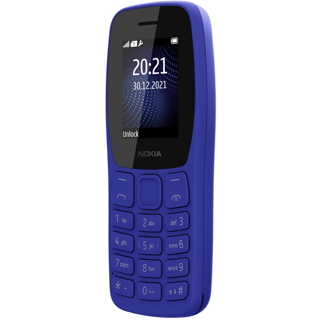 Nokia 105 Classic  Single SIM Keypad Phone with Built-in UPI Payments Long-Lasting Battery Wireless FM Radio Charger in-Box  Blue