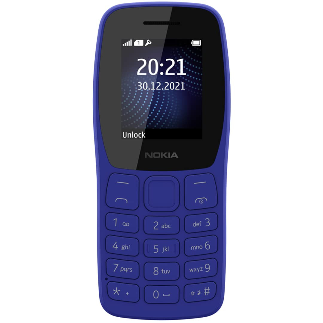 Nokia 105 Classic  Single SIM Keypad Phone with Built-in UPI Payments Long-Lasting Battery Wireless FM Radio  Without Charger  Blue