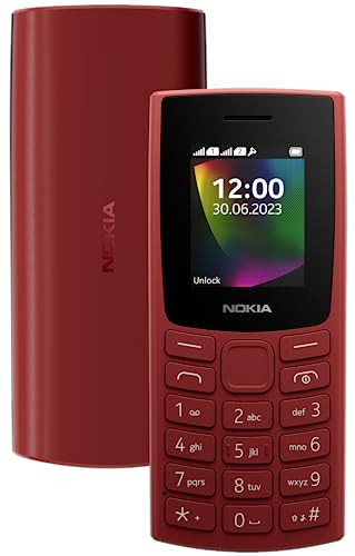 Nokia 106 Dual Sim Keypad Phone with Built-in UPI Payments App Long-Lasting Battery Wireless FM Radio  MP3 Player and MicroSD Card Slot  Red