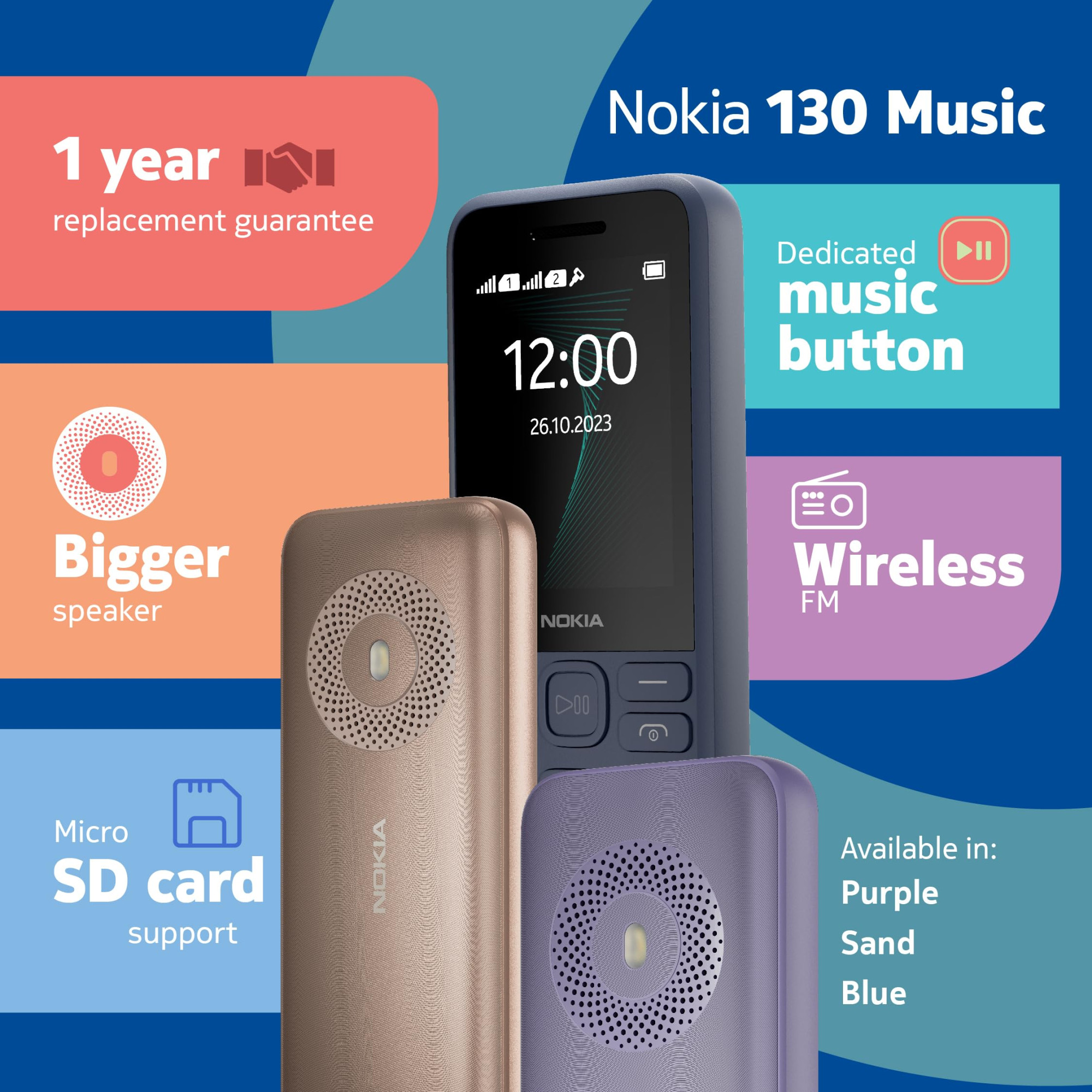 Nokia 130 Music 8 MB RAM Purple