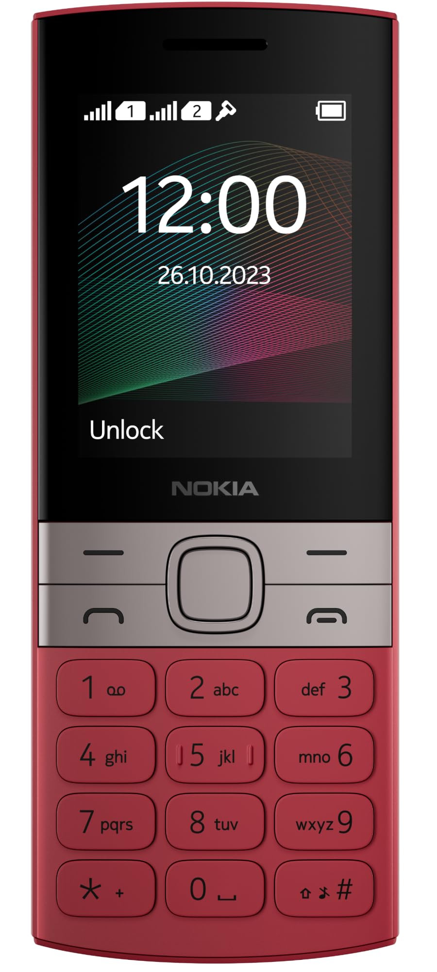 Nokia 150 Dual SIM Premium Keypad Phone  Rear Camera Long Lasting Battery Life Wireless FM Radio  MP3 Player and All-New Modern Premium Design  Red