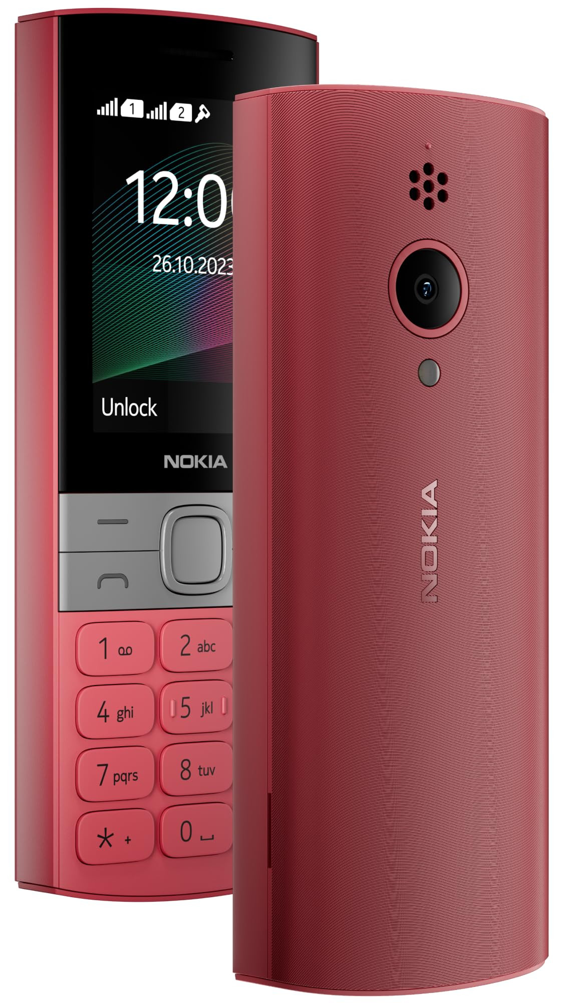 Nokia 150 Dual SIM Premium Keypad Phone  Rear Camera Long Lasting Battery Life Wireless FM Radio  MP3 Player and All-New Modern Premium Design  Red