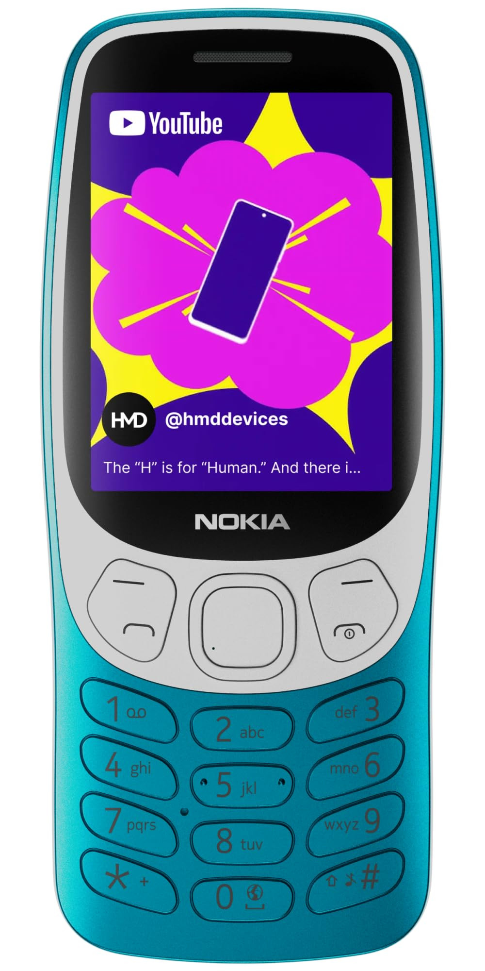 Nokia 3210 4G  All-New Classic Keypad Phone with Dual SIM YouTube Scan  Pay UPI Rear Camera Wireless FM Radio MP3 Player Bluetooth  USB Type C  Scuba Blue