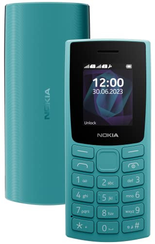 Nokia All-New 105 Dual Sim Keypad Phone with Built-in UPI Payments Long-Lasting Battery Wireless FM Radio  Cyan