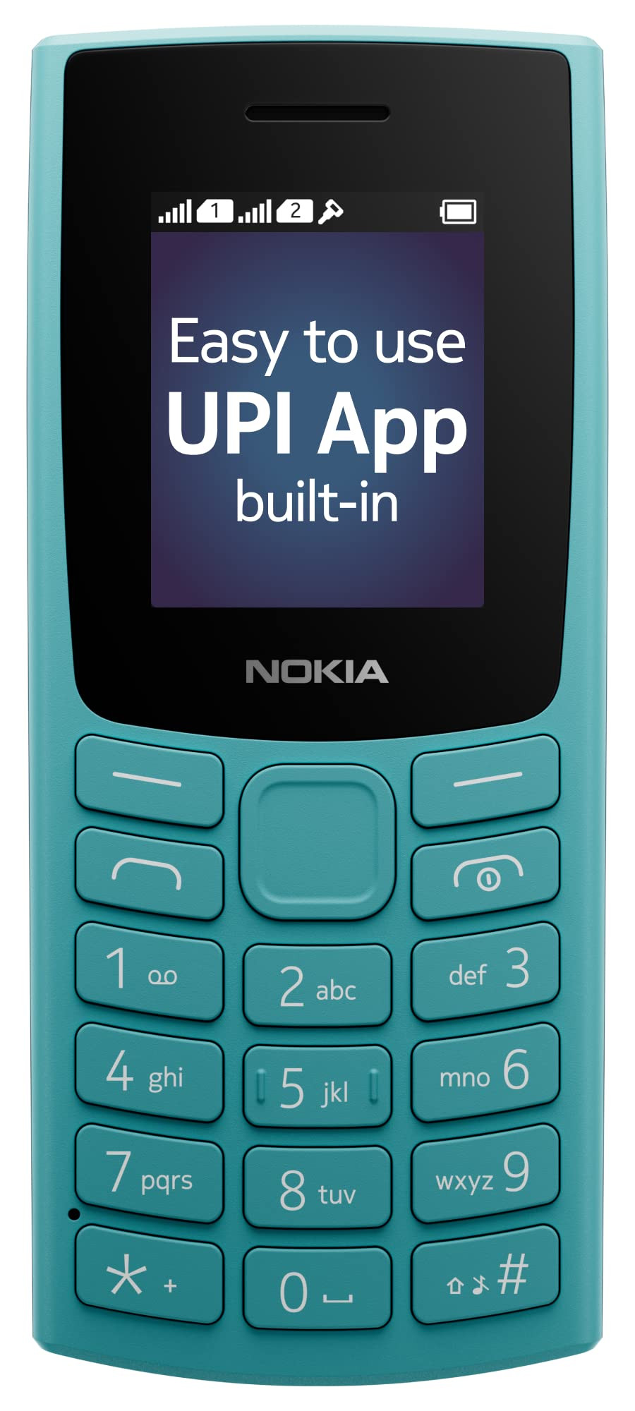 Nokia All-New 105 Dual Sim Keypad Phone with Built-in UPI Payments Long-Lasting Battery Wireless FM Radio  Cyan
