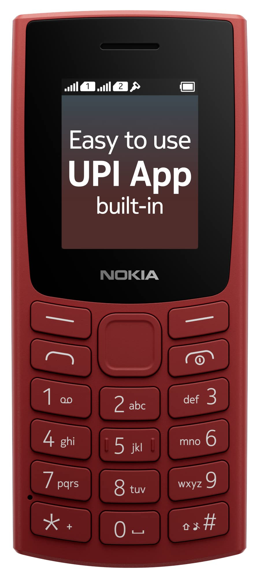 Nokia All-New 105 Dual Sim Keypad Phone with Built-in UPI Payments Long-Lasting Battery Wireless FM Radio  RED