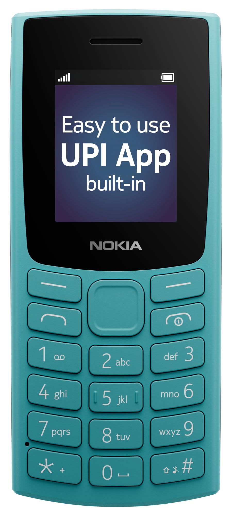 Nokia All-New 105 Single Sim Keypad Phone with Built-in UPI Payments Long-Lasting Battery Wireless FM Radio  Cyan