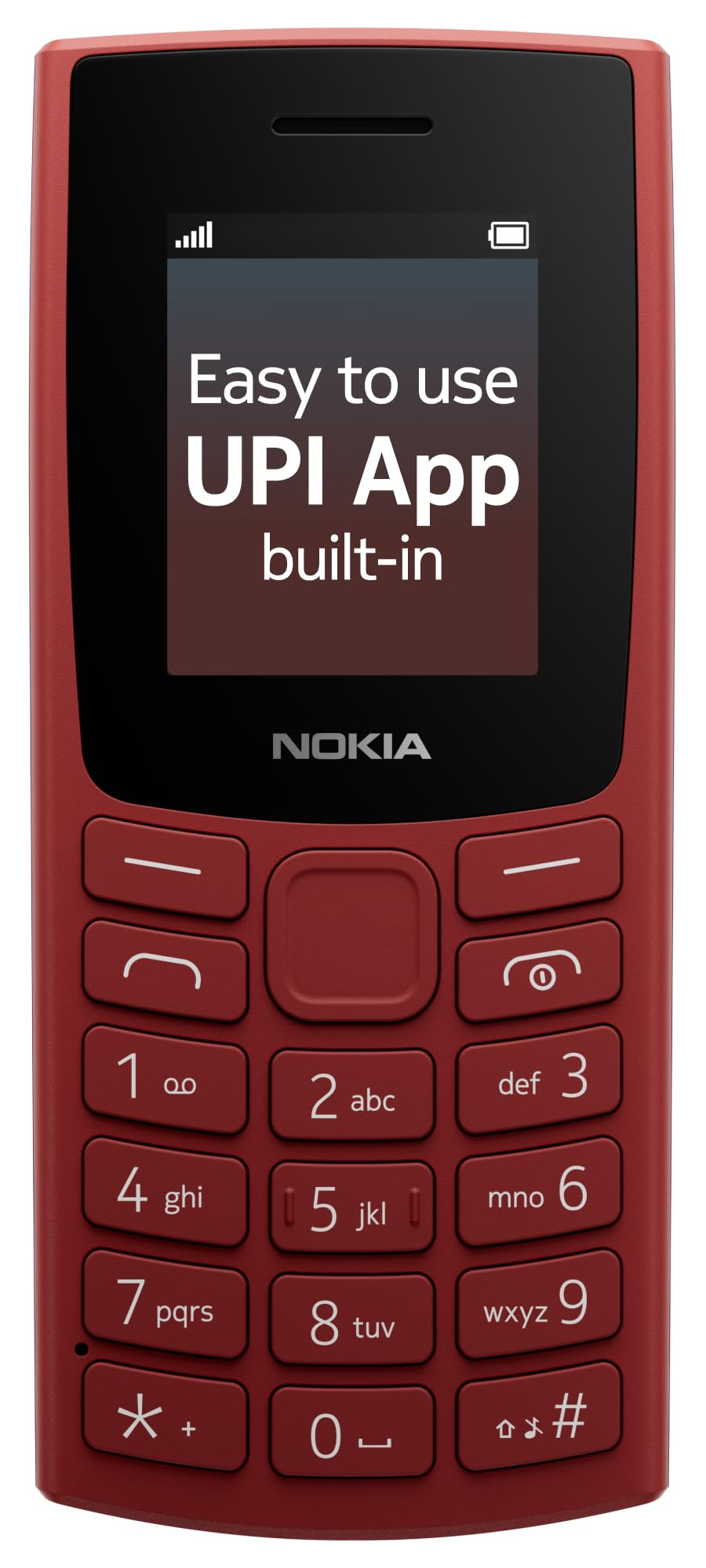 Nokia All-New 105 Single Sim Keypad Phone with Built-in UPI Payments Long-Lasting Battery Wireless FM Radio  Red