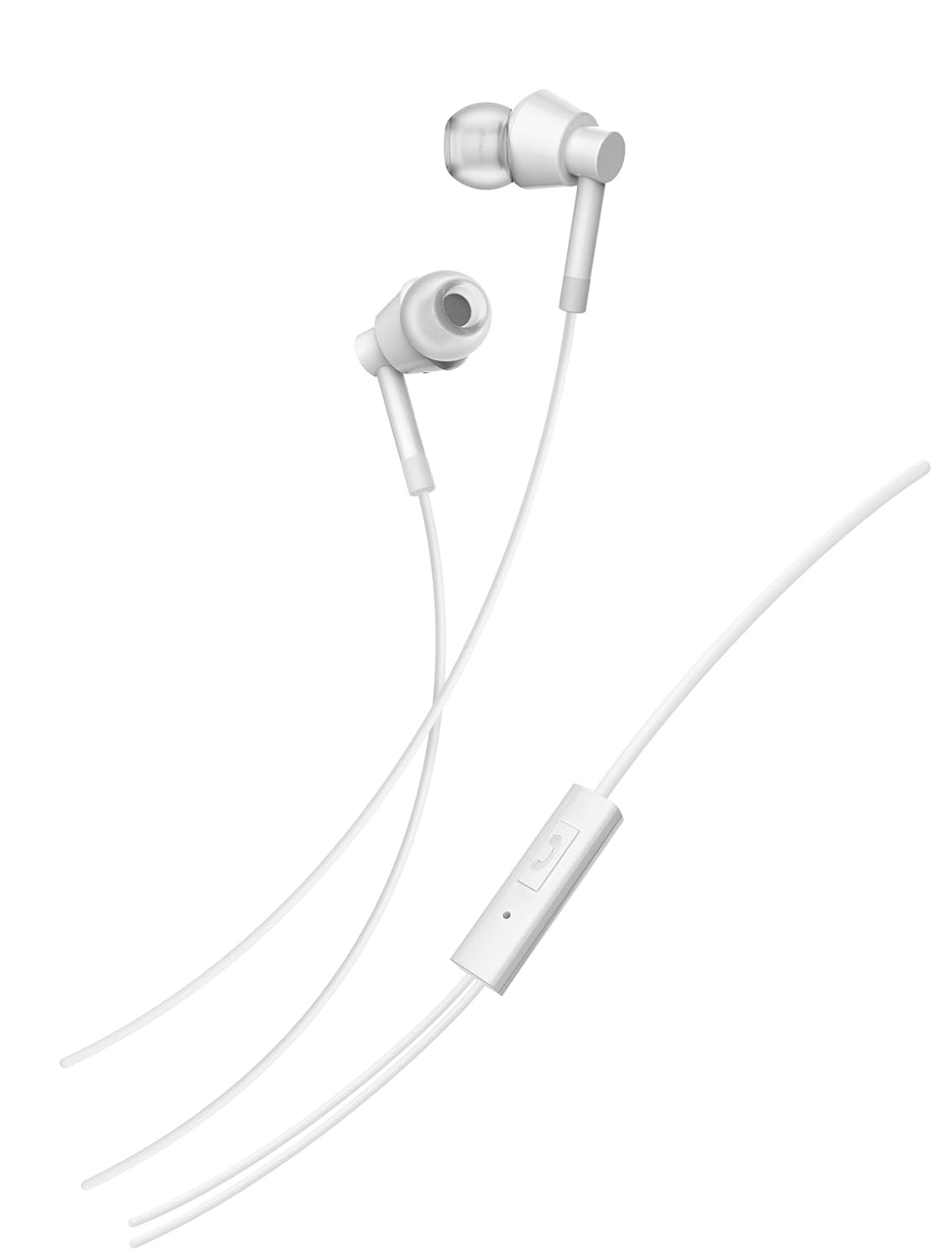 Nokia Buds (Wb-101) Wired in Ear Earphones with Mic with Powerful Bass Performance for Clear Voice Calls, Virtual Assistant Control Enabled. Angled Acoustic Tubes for Comfortable Secure Fit, White