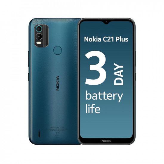 Nokia C21 Plus Android Smartphone, Dual SIM, 3-Day Battery Life, 3GB RAM + 32GB Storage, 13MP Dual Camera with HDR | Dark Cyan