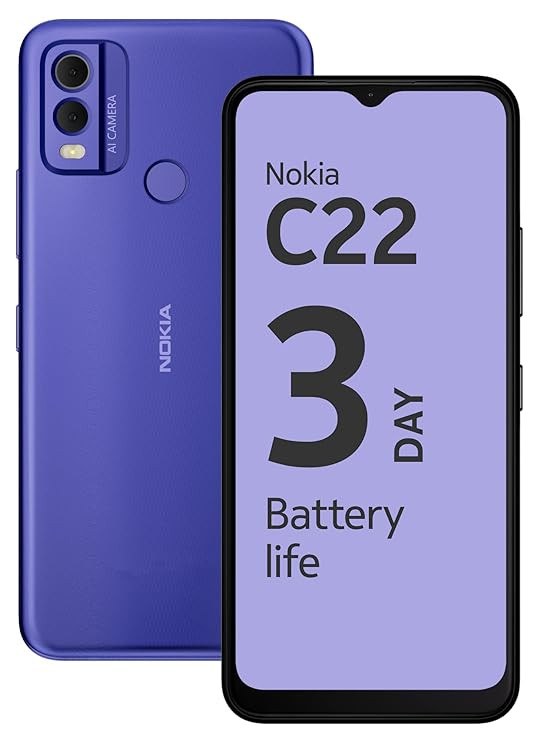 Nokia C22 | 3-Day Battery Life | 4GB RAM (2GB RAM + 2GB Virtual RAM) | 13 MP Dual Rear AI Camera with Night & Portrait Mode | IP52 | Purple