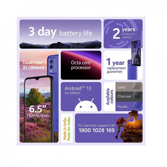 Nokia C22 | 3-Day Battery Life | 6GB RAM (4GB RAM + 2GB Virtual RAM)