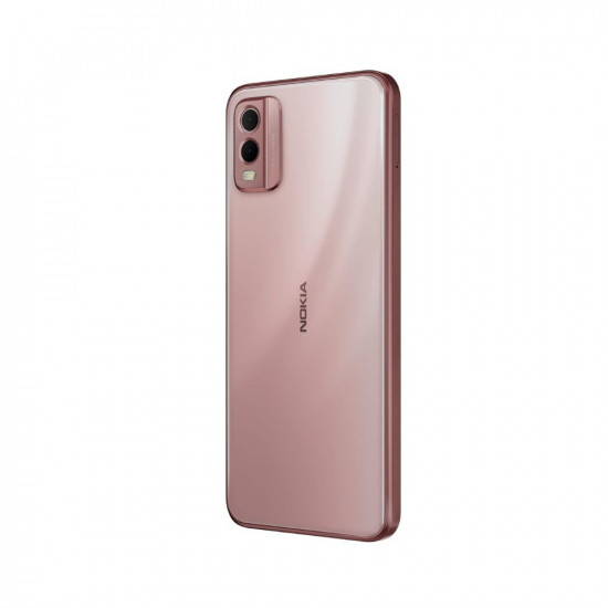 Nokia C32 with 50MP Dual Rear AI Camera | Toughened Glass Back | 4GB RAM, 128GB Storage | Upto 7GB RAM with RAM Extension | 5000 mAh Battery | 1 Year Replacement Warranty | Android 13 | Beach Pink