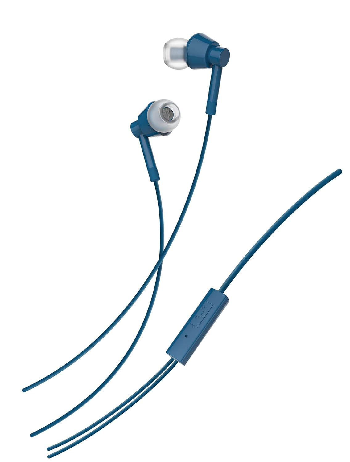 Nokia Wired in Ear Earphones (WB-101) with Powerful bass Performance, with mic for Clear Voice Calls, Virtual Assistant Control Enabled. Angled Acoustic Tubes for a Comfortable and Secure fit, Blue