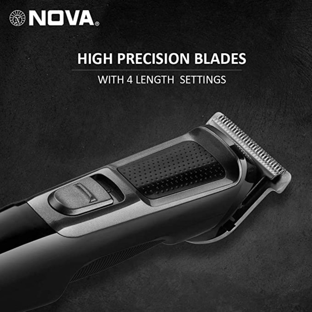 Nova NHT 1076 Cordless: 30 Minutes Runtime Trimmer for Men (Black)