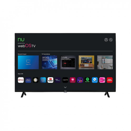 Nu 109 cm (43 inch) Premium Series Full HD WebOS Smart LED TV LED43FWA1 (Black)