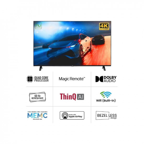 Nu 140 cm (55 inch) Premium Series 4K Ultra HD WebOS Smart LED TV LED55UWA1 (Black)