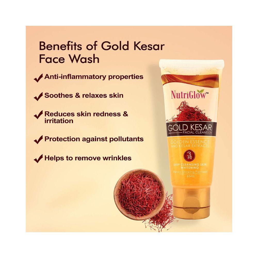 NutriGlow Gold Kesar Facial Kit For Women (260 gm), Bleach Cream (43 gm)