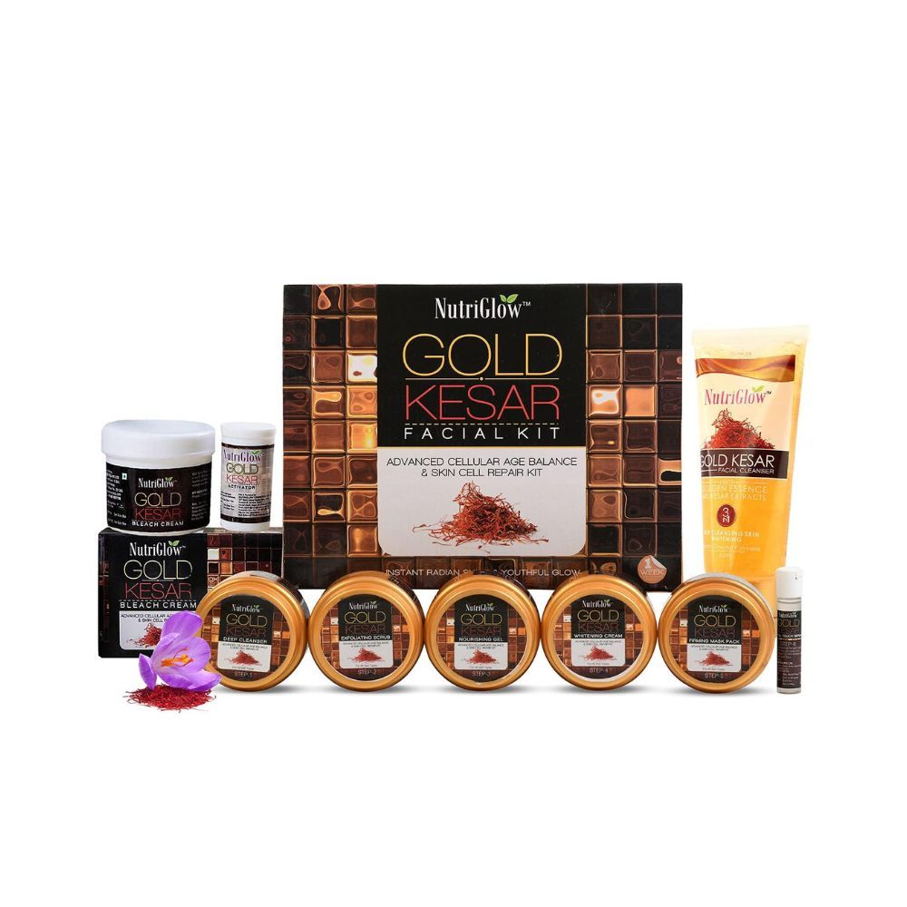 NutriGlow Gold Kesar Facial Kit For Women (260 gm), Bleach Cream (43 gm)