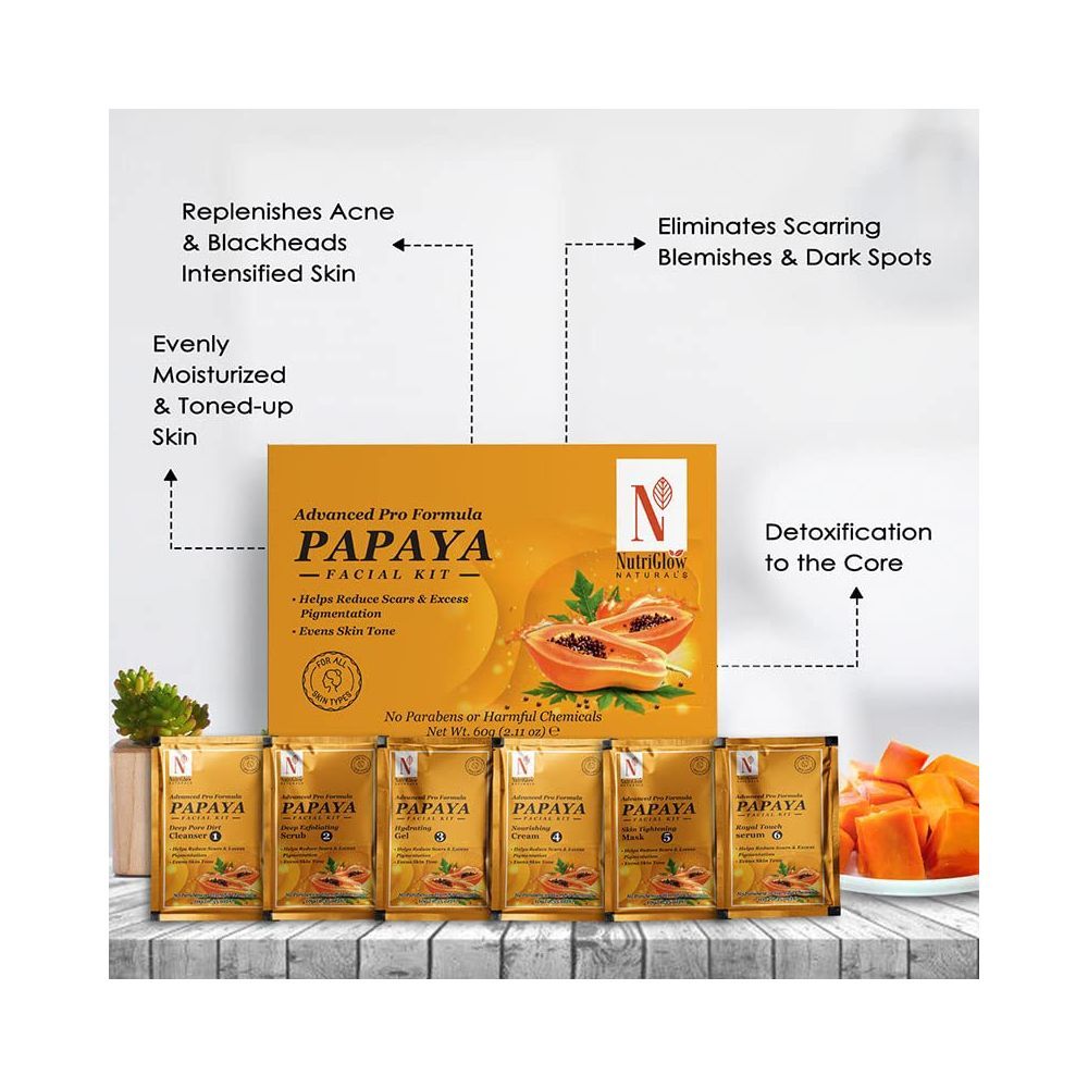 NutriGlow NATURAL'S Advanced Pro Formula Papaya Facial Kit for Glowing Skin