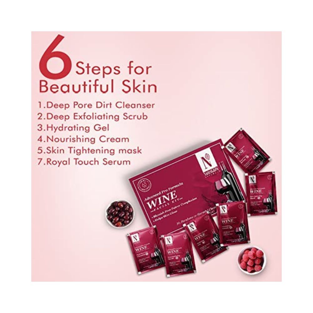 NutriGlow NATURAL'S Advanced Pro Formula Wine Facial Cleanup Kit for Glowing Skin | 10 gm each