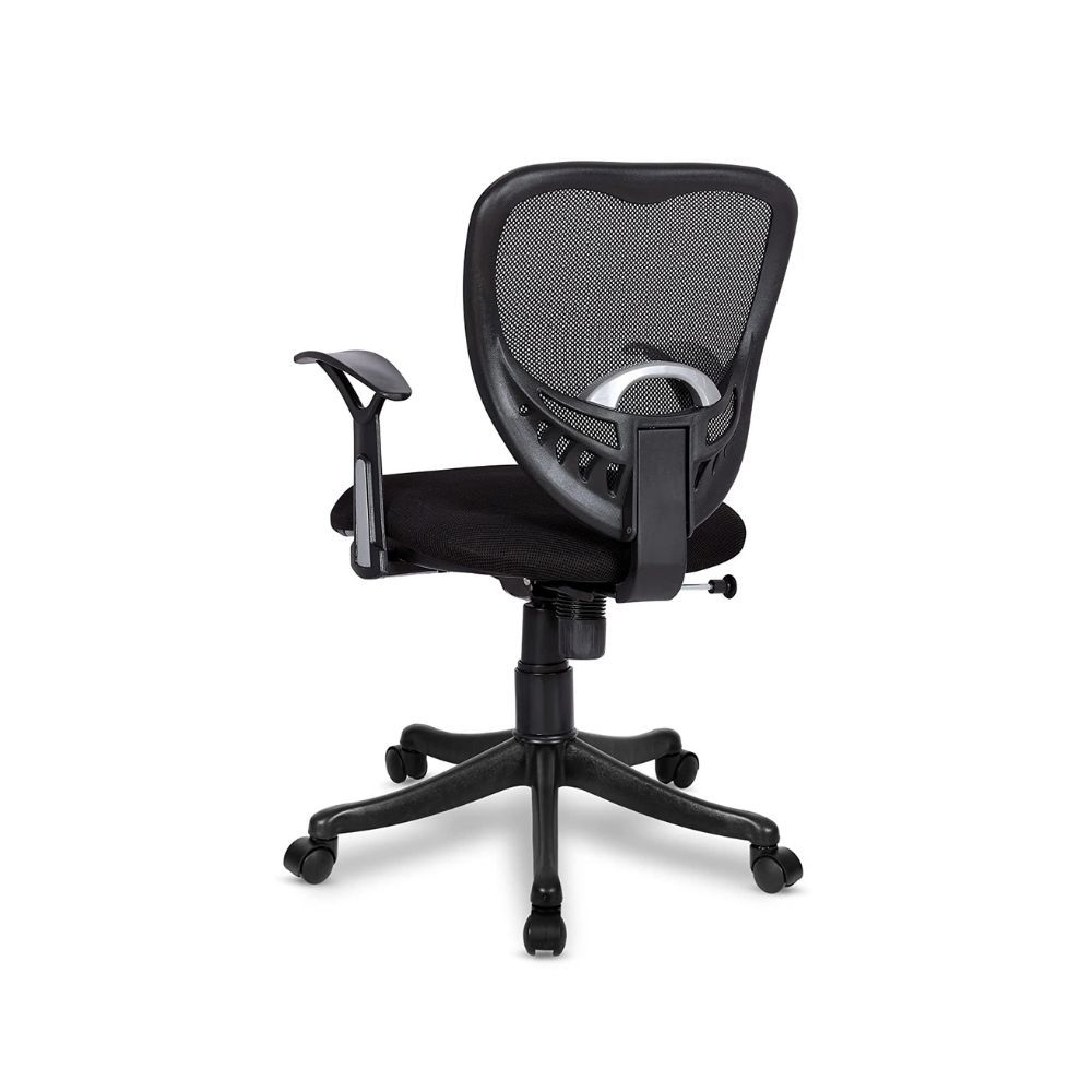 Office Chair| Height Adjustable Seat Push Back Tilt Feature |Mid Back (Black, Qty-1)