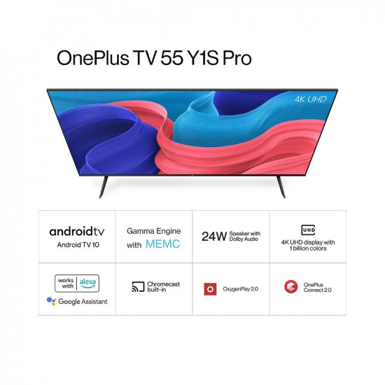 OnePlus 126 cm (50 inches) Y Series 4K Ultra HD Smart Android LED TV 50Y1S Pro (Black)