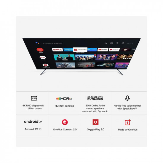 OnePlus 138.7 cm (55 inches) U Series 4K LED Smart Android TV 55U1S (Black)