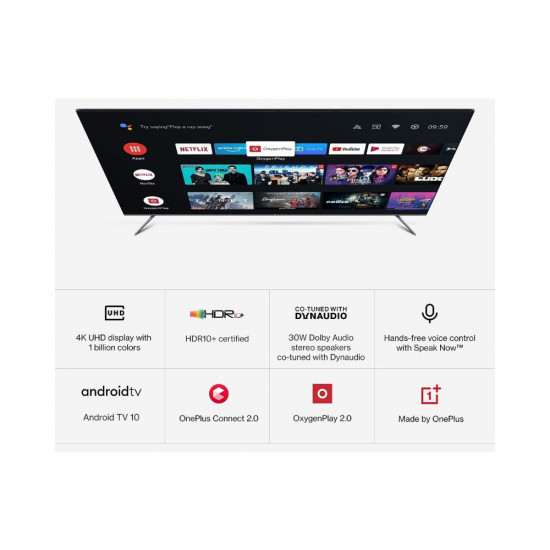 OnePlus 163.8 cm (65 inches) U Series 4K LED Smart Android TV 65U1S (Black)