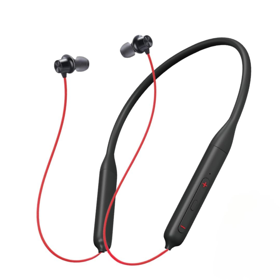 OnePlus-Compatible Wireless Neckband Bluetooth Headphones  JO25 Model with Deep Bass Clear Calling Dual Pairing for Nord 2T 11RT 9RT CE Pac-Man Edition