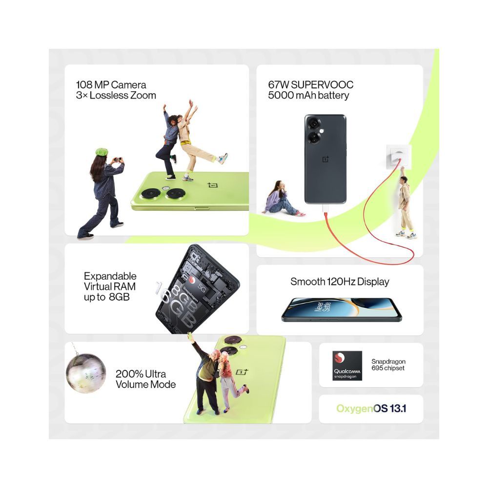 OnePlus Nord CE 3 Lite 5G (Black, 8GB RAM, 128GB Storage)