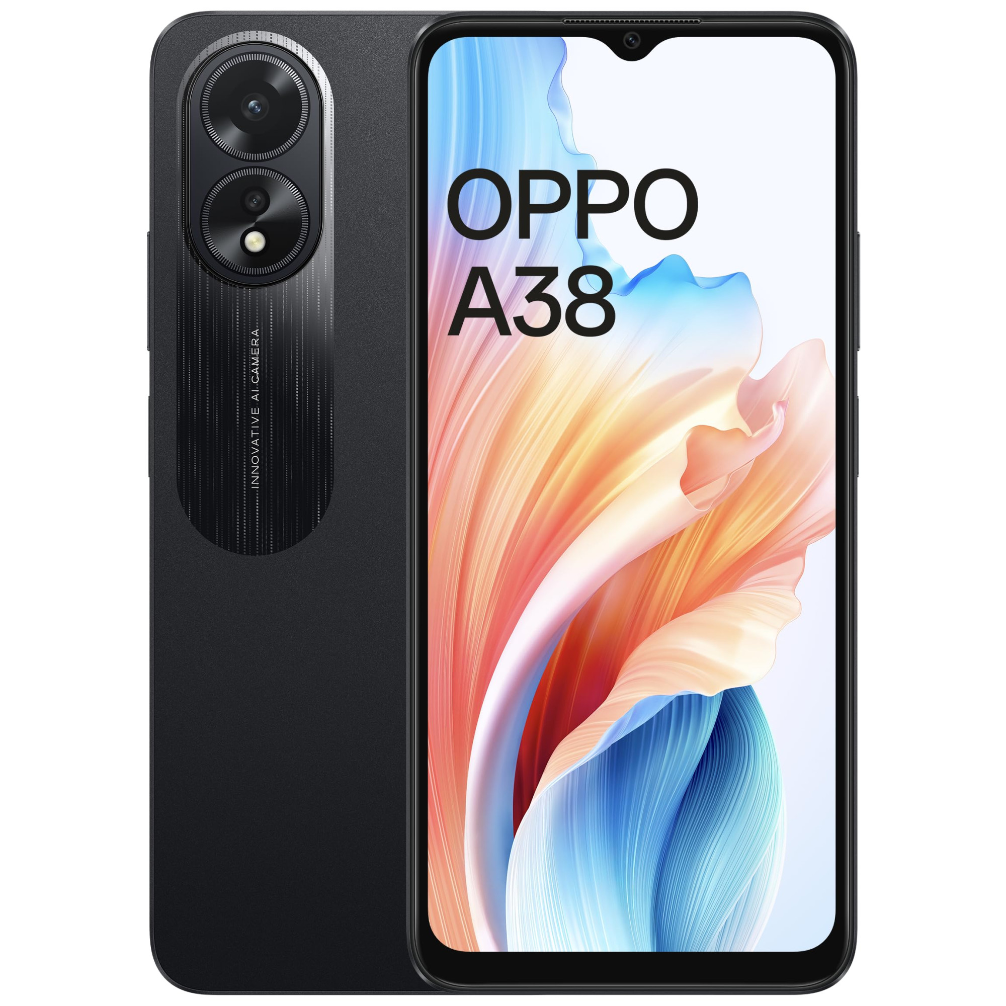 Oppo A38 Glowing Black 4GB RAM 128GB Storage  5000 mAh Battery and 33W SUPERVOOC  656 HD 90Hz Waterdrop Display  50MP Rear AI Camera with No Cost EMIAdditional Exchange Offers