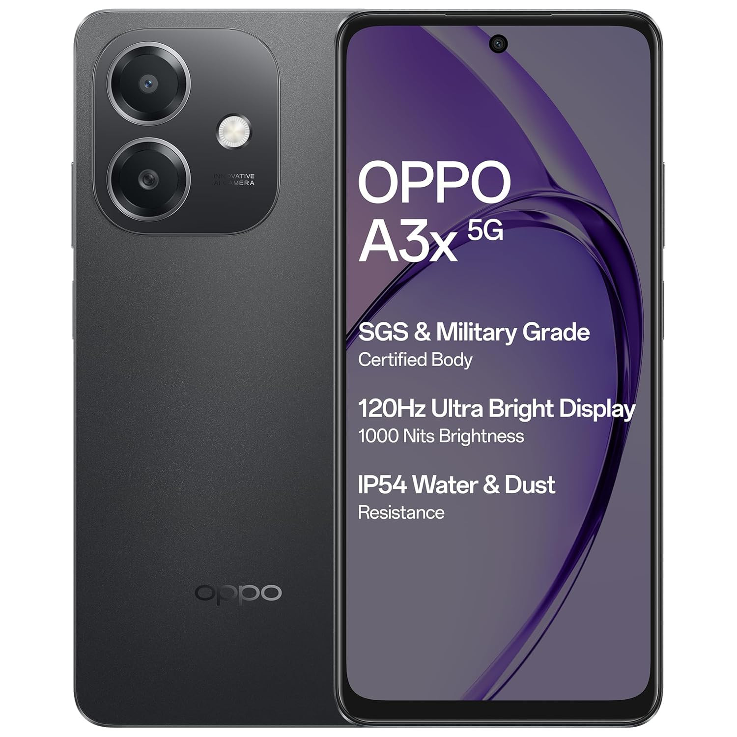 OPPO A3X 5G Sparkle Black 4GB RAM 128GB Storage Without Offer
