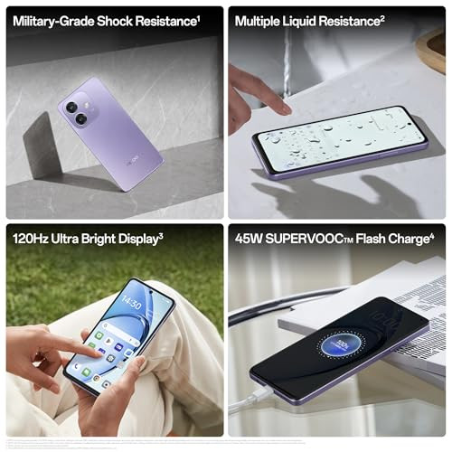 OPPO A3X 5G Starry Purple 4GB RAM 128GB Storage667 HD 120Hz Refresh Rate Screen  45W SUPERVOOCwith No Cost EMIAdditional Exchange Offers